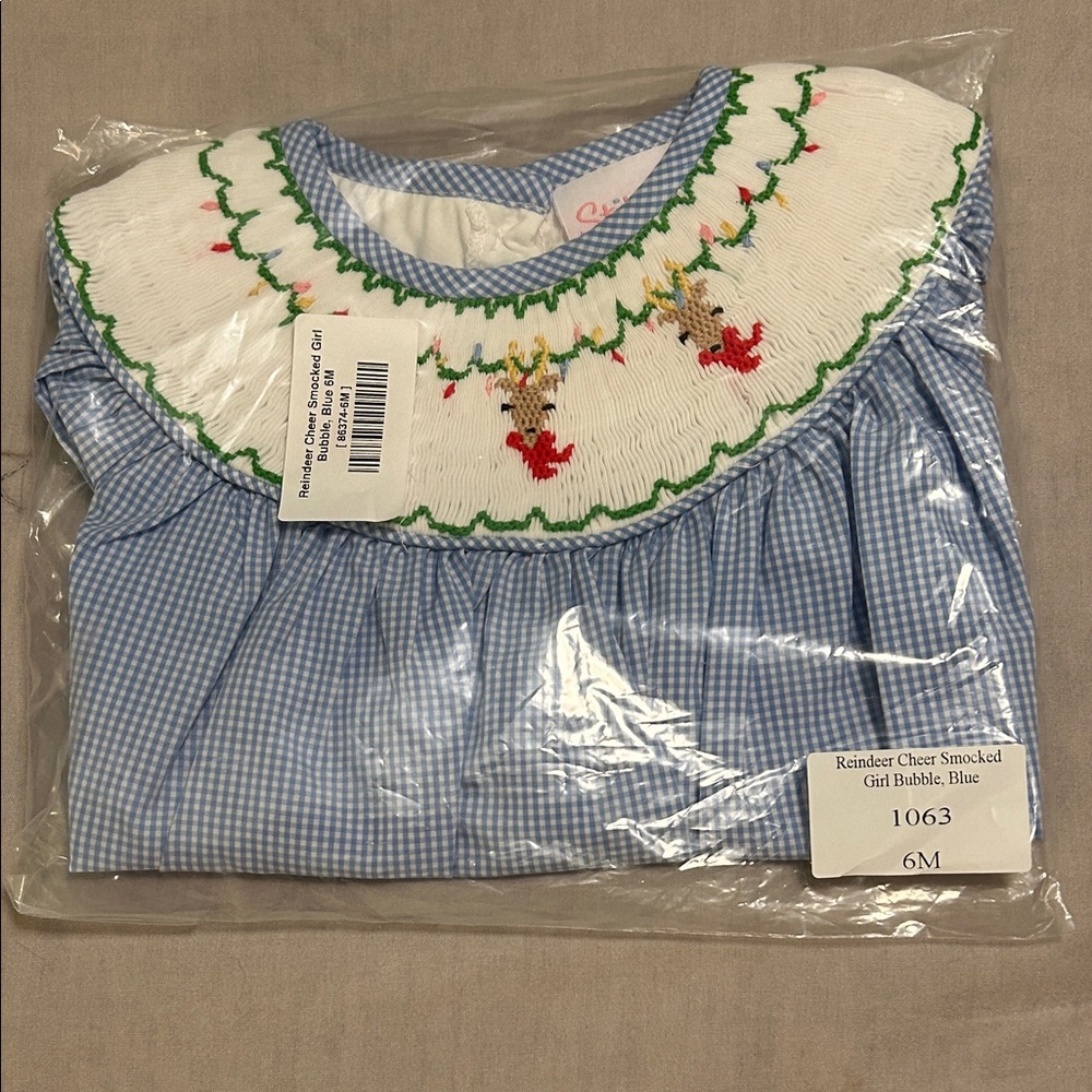 Smocked Blue Gingham One Piece by Vive La Fête
